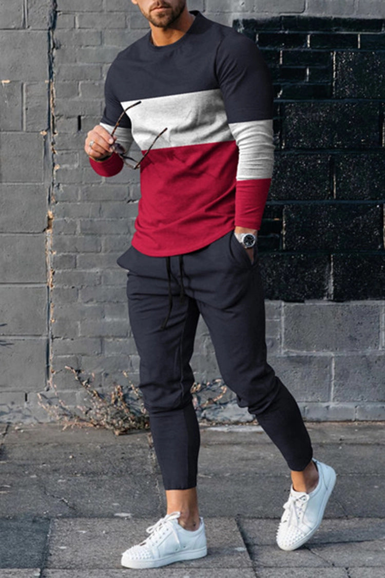 European And American Multi-color Long Sleeve Casual Sports Men Suit Lootquake LLC