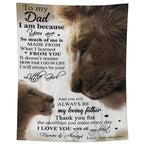 1pc Cozy Flannel Blanket, Car Interior Blanket- To My Dad, Love, Your Daughter, Lion Theme, All-Season Softness For Sofa, Couch, Office, Camping, Bed, Travel, And Living Room, Gifts For Friends, Besties, Sisters, Family, Birt
