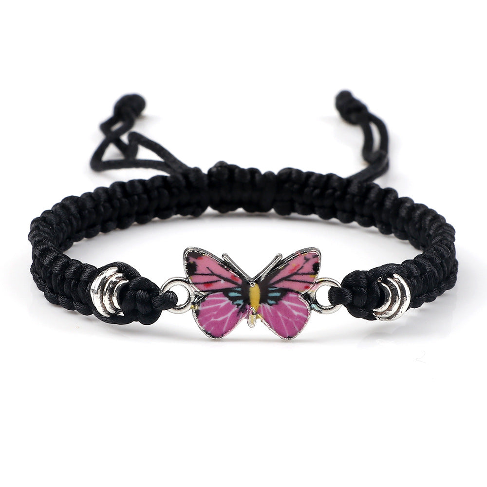 Couple Butterfly Buckle Braided Bracelet Pi-Mart