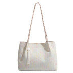 Knitted tote bag, women hobo bag, women's large capacity shoulder bag, commuter underarm canvas bag women - SJB-DIAMOND ELITES