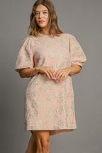 Elegant Floral Puff Sleeve Mini Dress Vintage-Inspired Women’s Dress Retro Timeless Design Dress