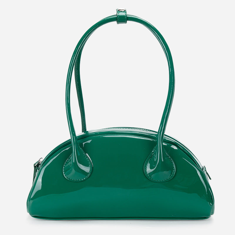 Half-round Shoulder Bag Is Versatile And Bright Face Long Handle Handbag Pi-Mart