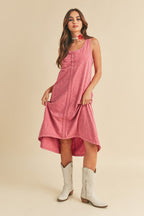 High-Low Hem Scoop Neck Midi Tank Comfortable Summer Dress For Women – Versatile, Stylish, and Comfortable for Every Occasion Stevvex