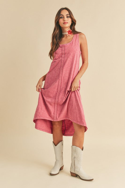 High-Low Hem Scoop Neck Midi Tank Comfortable Summer Dress For Women – Versatile, Stylish, and Comfortable for Every Occasion Stevvex