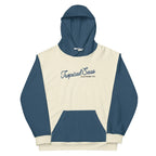 Navy & Off White Two-Toned Tropical Seas Hoodie Pi-Mart