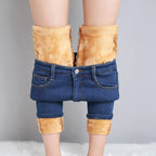 Velvet Thickening Denim Pants Pi-Mart