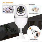360° 1080P IP E27 Light Bulb Camera Wi-Fi IR Night Smart Home Wireless Security Pi-Mart