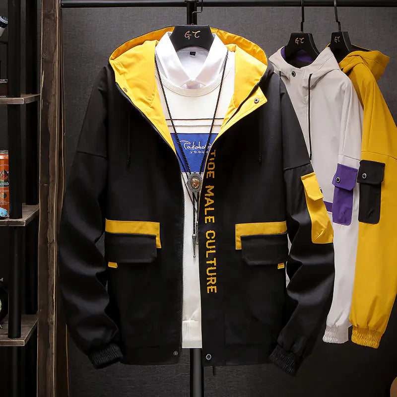 Men's Hooded Work Jacket, Utility Outerwear Jacket Pi-Mart