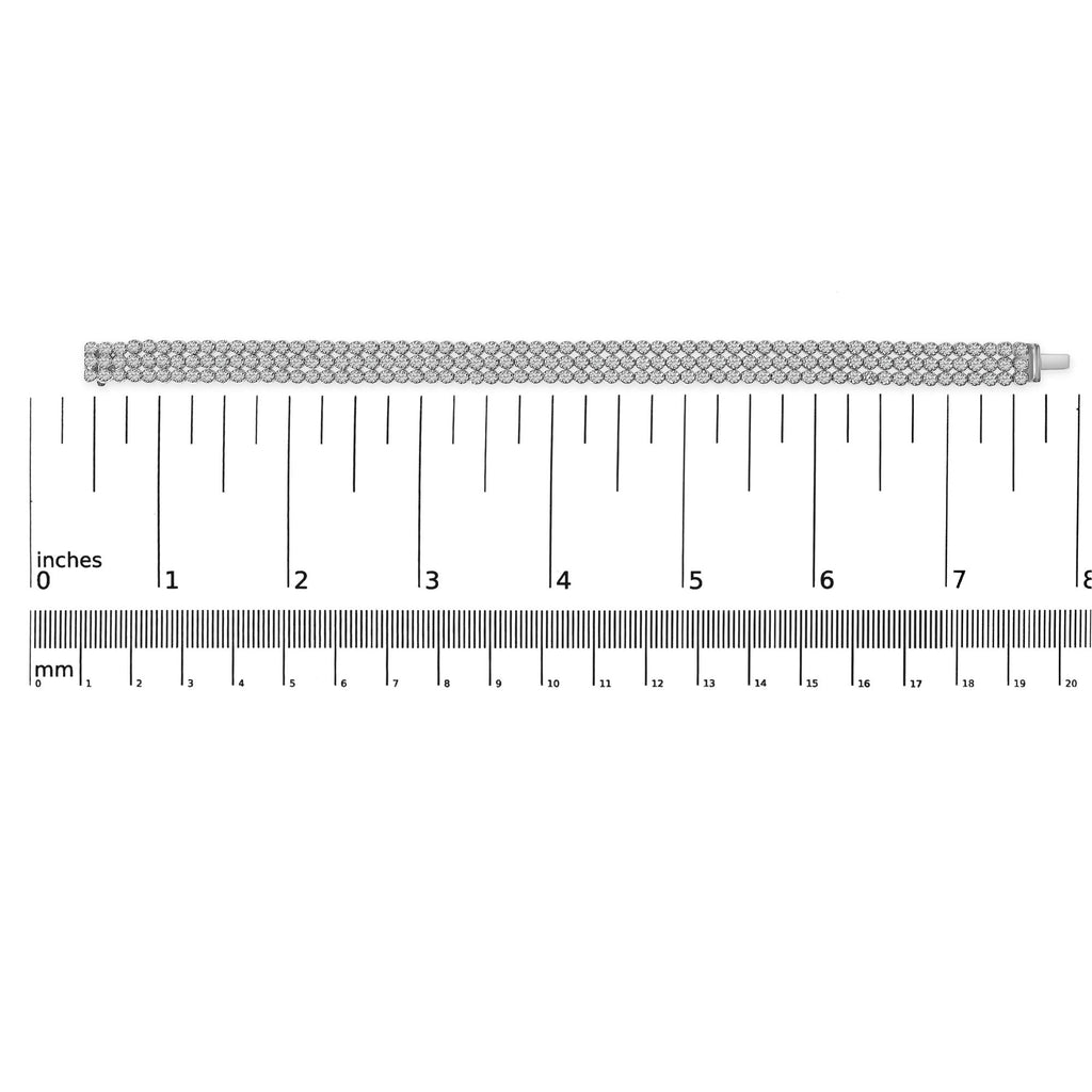 18K White Gold 5.00 Cttw Natural Diamond 3 Row Link Tennis Bracelet (G-H Color, VS1-VS2 Clarity) - 7.25" Inches Lootquake LLC