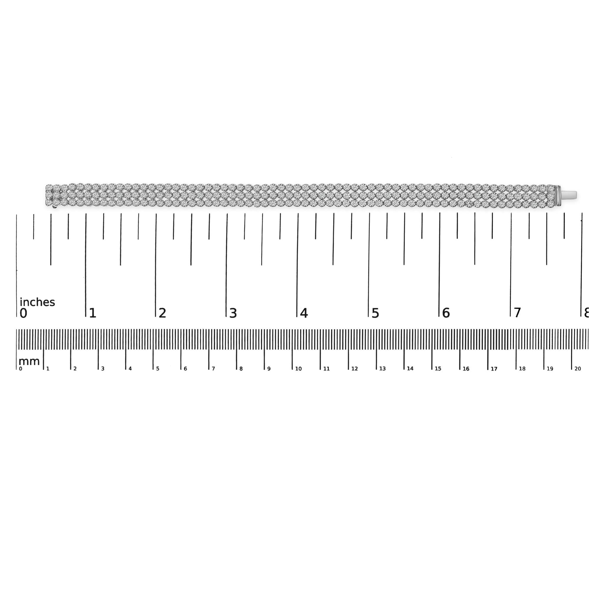 18K White Gold 5.00 Cttw Natural Diamond 3 Row Link Tennis Bracelet (G-H Color, VS1-VS2 Clarity) - 7.25" Inches Lootquake LLC