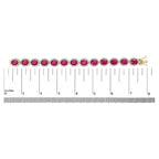 14K Yellow Gold 6 2/5 Cttw Diamond and 34.0 Cttw Oval Red Ruby Halo Link Bracelet (I-J Color, SI1-SI2 Clarity) - 7.25" Inches Lootquake LLC