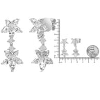 18k White Gold 6.0 Cttw Marquise Diamond Floral Dangle Drop Earrings (E-F Color, VS1-VS2 Clarity) Lootquake LLC