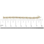 14K Yellow Gold 8 1/5 Cttw Baguette and Princess-Cut Diamond Geometric Twist Link Bracelet (G-H Color, VS1-VS2 Clarity) - Size 7"