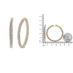 18K Rose Gold 6.90 Cttw Pave Set Diamond Inside Out Eternity Hoop Earrings (F-G Color, VS1-VS2 Clarity) Lootquake LLC