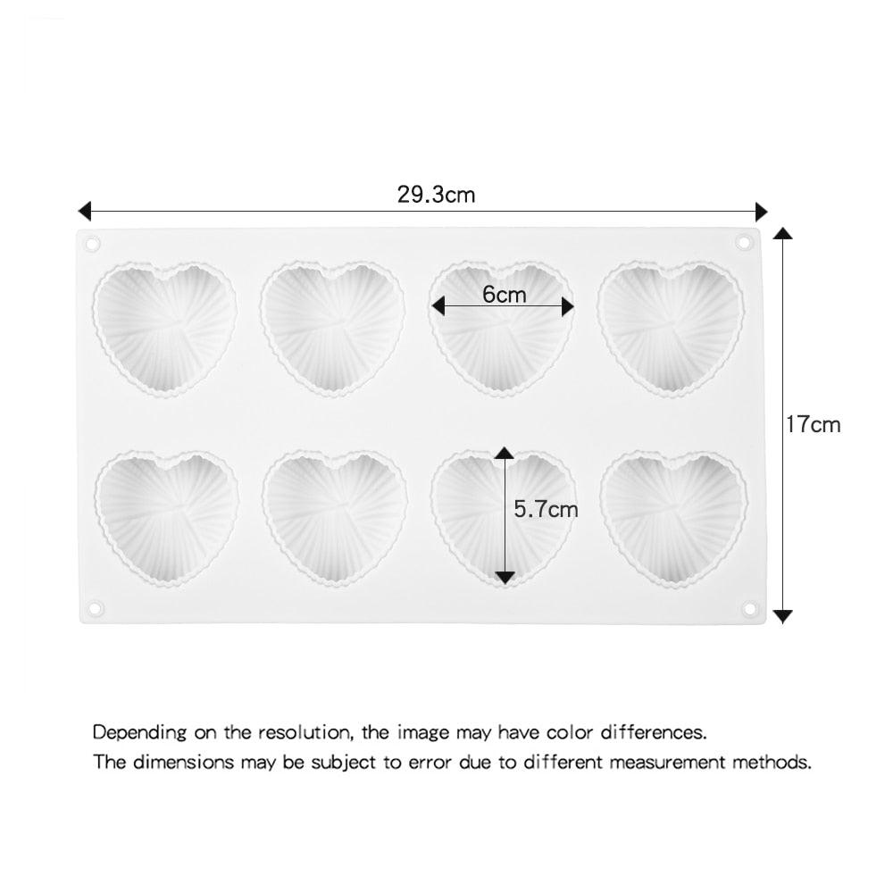 8 Cavities Silicone Cake Mold Nonstick Heat Resistant Reusable Baking Tools Birthday Christmas Bakeware Mini Heart Mould Silicone Mold For Chocolate 8 Cavities 3D Heart Molds For Chocolate Cake Mold Tray Stevvex