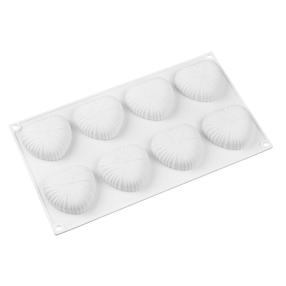 8 Cavities Silicone Cake Mold Nonstick Heat Resistant Reusable Baking Tools Birthday Christmas Bakeware Mini Heart Mould Silicone Mold For Chocolate 8 Cavities 3D Heart Molds For Chocolate Cake Mold Tray Stevvex