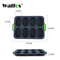 8 Cavity Bread Mold Silicone Baking Toast Moulds Home Cake Food Grade French Bread Biscuit Molds Non-stick Perforated Pan, Bread Crisping Tray, Loaf Baking Mould, French Bread, Breadstick Stevvex