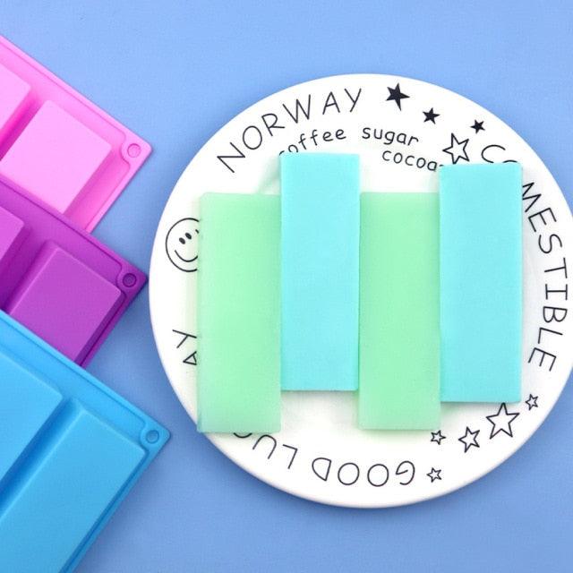 8 Cavity Cake Mold Rectangular Chocolate Silicone Moulds Handmade Soap Mold Moon Cake Decorate Baking Mould Cube Tray Ice Bar Silicone Mold Cereal Energy Bar Mold Butter Mold Stevvex