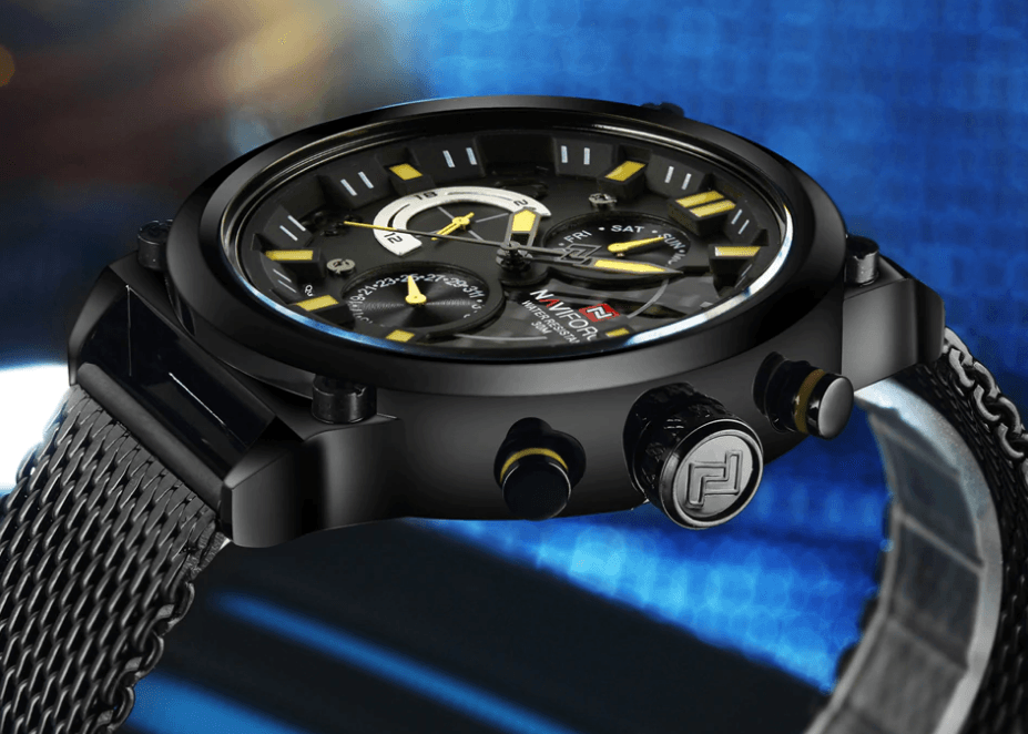 Men's Multifunction Analog Quartz Watches Waterproof Wrist Watch With Stainless Steel Mesh Band Excellent Design Perfect Gift - SJB-DIAMOND ELITES