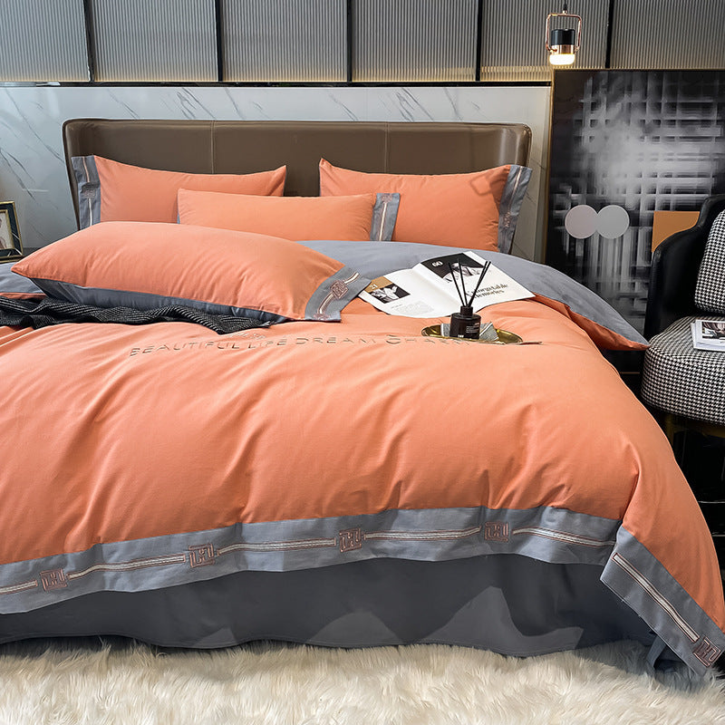 Pure Cotton Quilt Cover Linen Bed Sheet Autumn And Winter Set Pi-Mart
