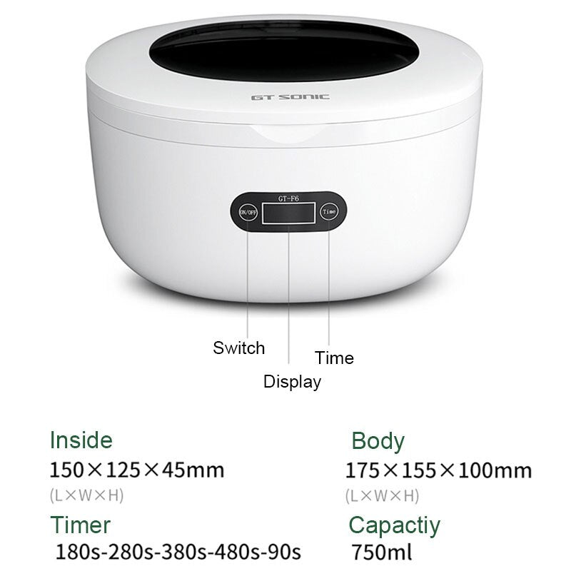 Razor, Jewelry, Makeup Brush, Ultrasonic Cleaning Machine Pi-Mart