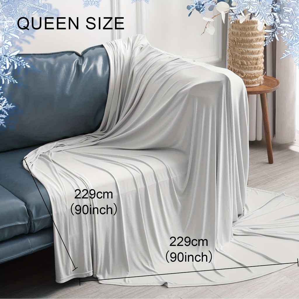 Cooling Blanket For Hot Sleepers - Soft, Breathable, Lightweight, Portable Silky Durable Single Layer Throw With Reversible Design, Ideal For Home Office Travel Car, Summer Use, Machine Washable - 1Pc Lootquake LLC