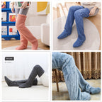 Over Knee High Fuzzy Long Socks Winter Warm Cold Leg Knee Joint Cold-proof Stockings Home Floor Sleeping Socks Pi-Mart