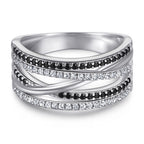 Women's Fashion Wide Cross Ring In Sterling Silver Pi-Mart
