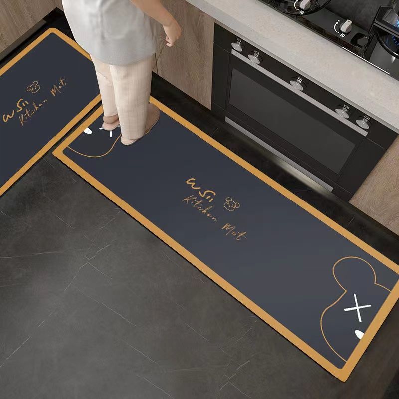 Kitchen Floor Mat Absorbent Oil Absorption Carpet Bedside Rug Non-slip Mat Pi-Mart