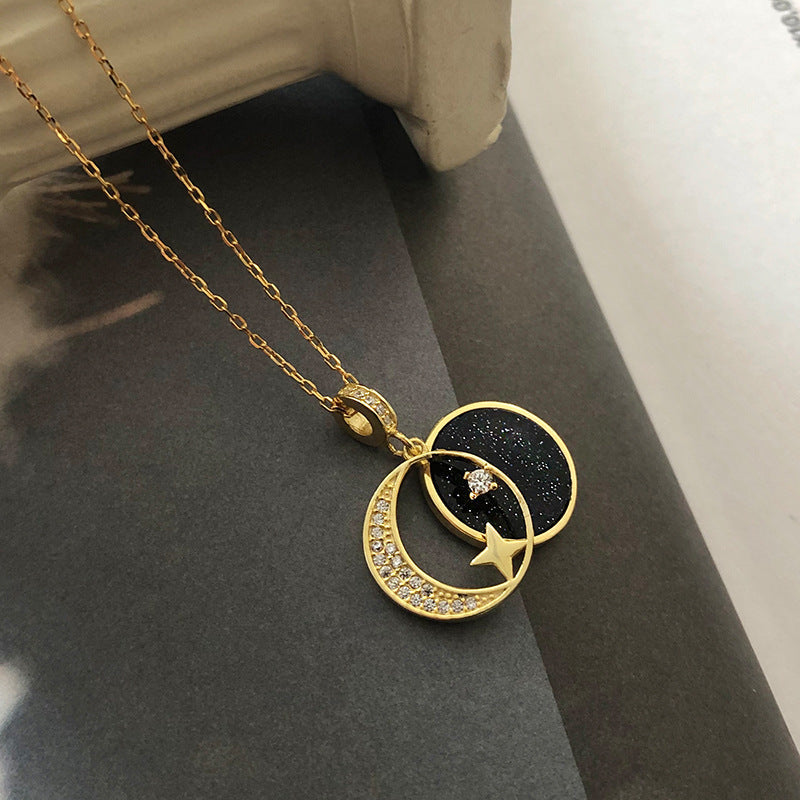 S925 Sterling Silver Star Moon Necklace Pi-Mart