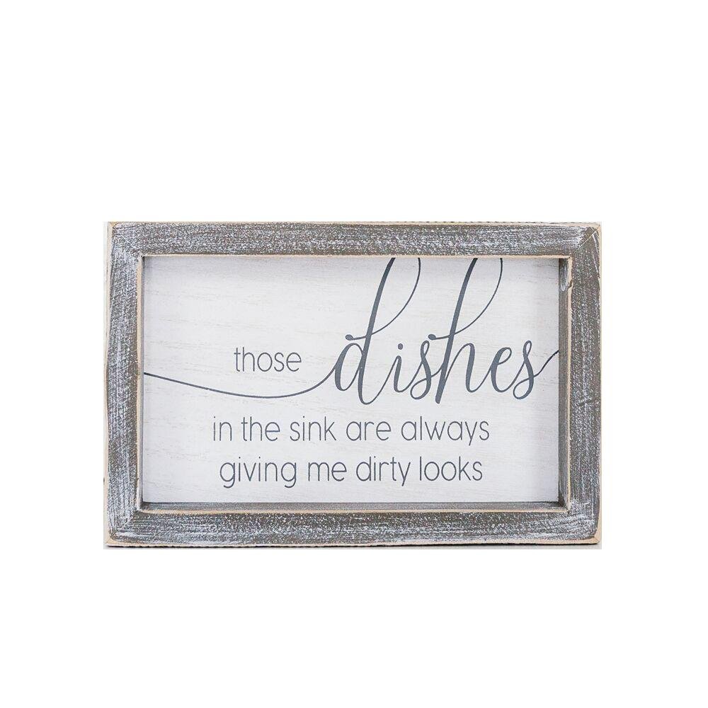 Funny Kitchen Wood Sign Those Dishes In The Sink Are Always Giving Me Dirty Looks Farmhouse BandsCo Straps