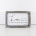Funny Marriage Rules Wood Sign Framed Rustic Home Decor Husband Wife Humor Wall Plaque Gift BandsCo Straps