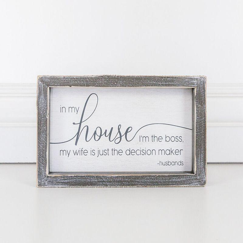 Funny Marriage Rules Wood Sign Framed Rustic Home Decor Husband Wife Humor Wall Plaque Gift BandsCo Straps