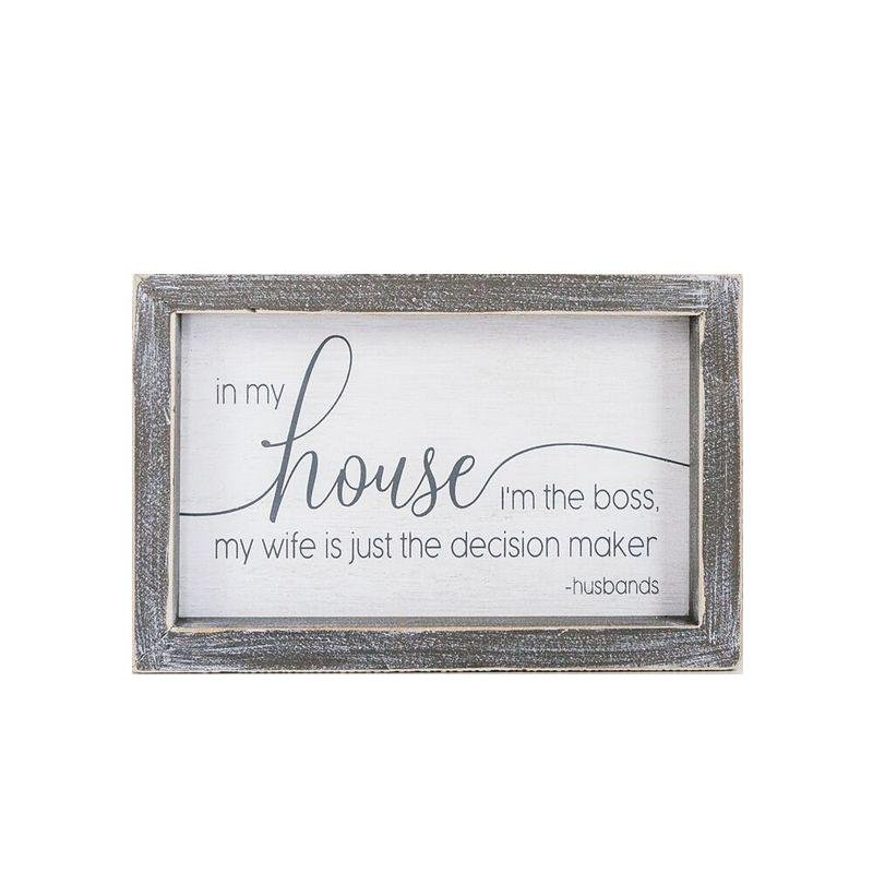Funny Marriage Rules Wood Sign Framed Rustic Home Decor Husband Wife Humor Wall Plaque Gift BandsCo Straps