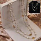 Retro Multi-layer Pearls Necklace Fashion Long Sweater Chain Versatile Accessories For Women Pi-Mart