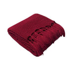 Warm Cozy Knitted Throw Blankets Red 130cm X160cm Pi-Mart