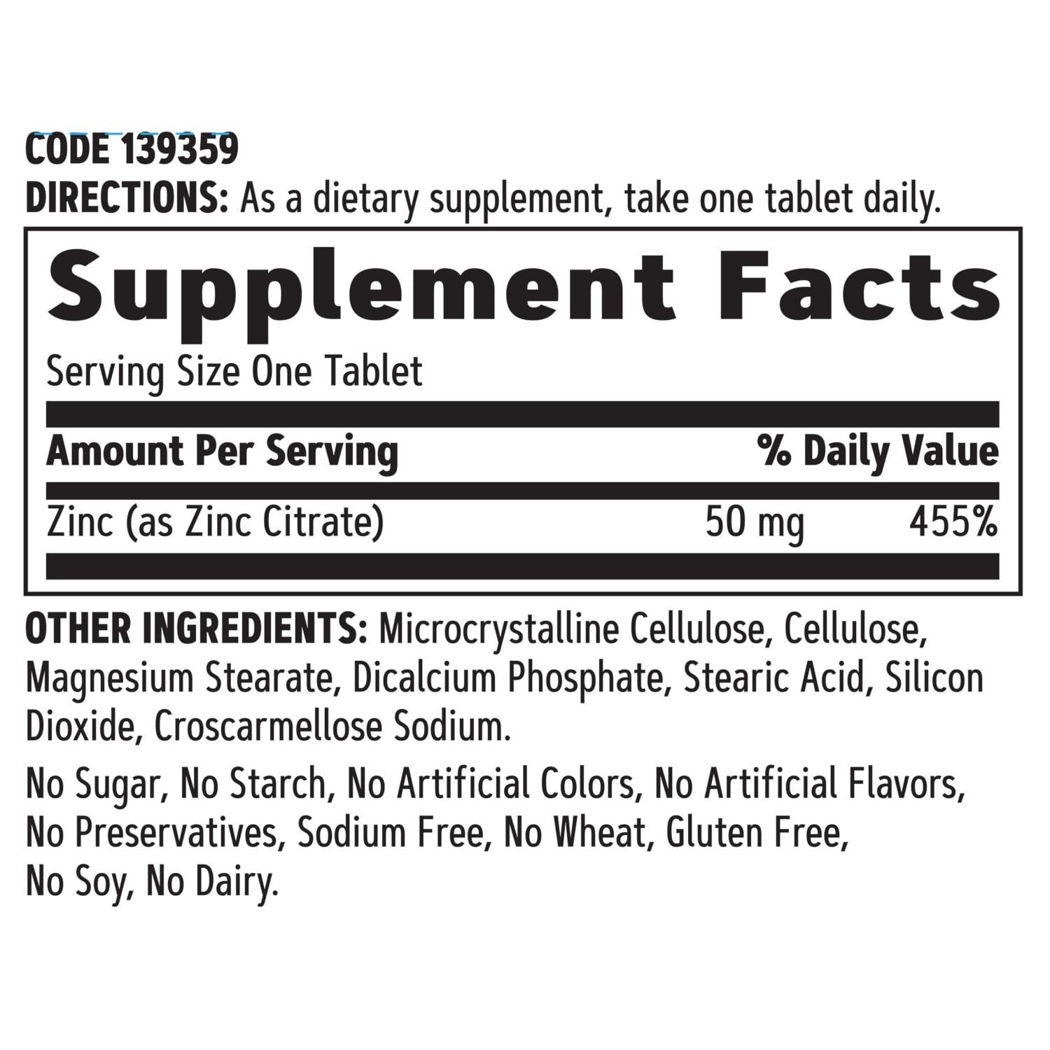 GNC Zinc 50 mg, 90 Tablets, Immune Health Support, Gluten Free Dietary Supplement