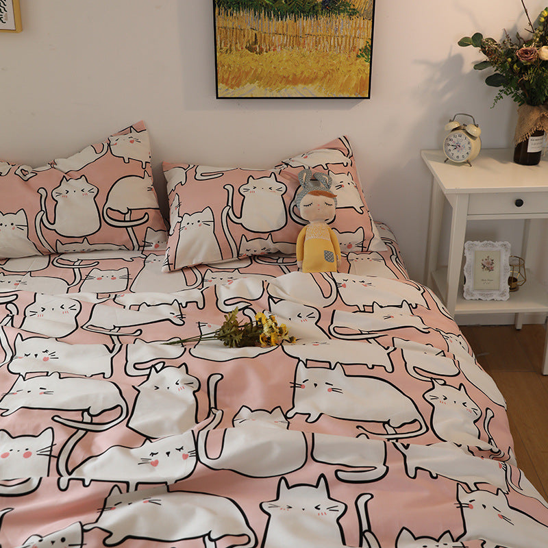 Cotton Quilt Cover Sheet Fitted Single Three Piece Set Pi-Mart