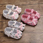 Sweet Princess White Floral Baby Girls Cotton Crib Shoes Soft Sole Anti-slip Elegant Design Shoes For Baby Girls Stevvex