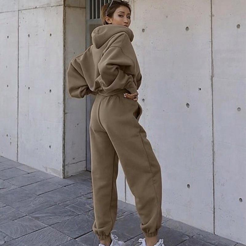 Autumn And Winter Women's New Casual Hoodie Coat Sports Suit Pi-Mart