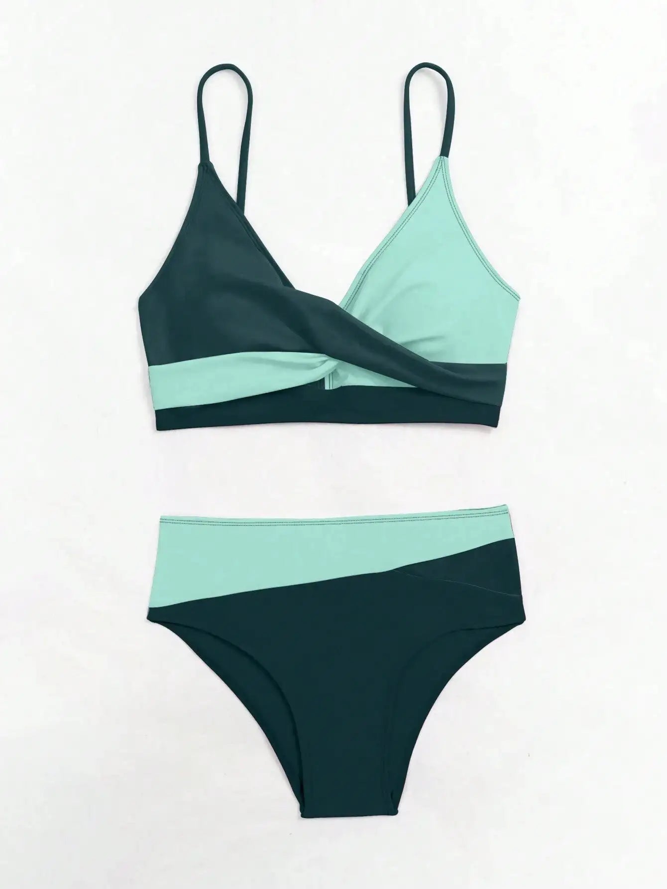 Women's Two-piece Casual Swimsuit P229 Green - SJB-DIAMOND ELITES