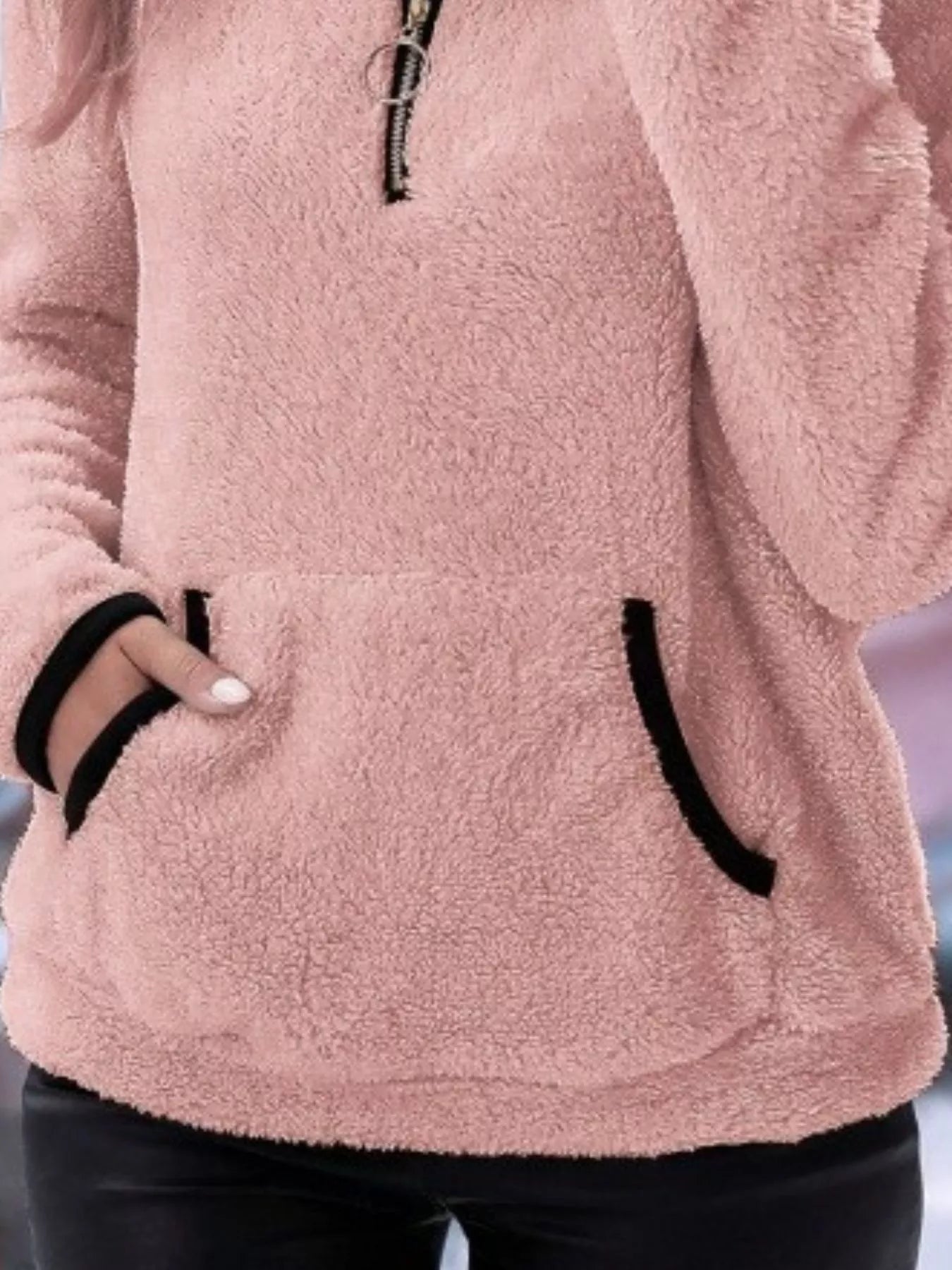 PlushZip Fleece: Cozy Full-Sleeve Plus Sweatshirt THRIXINE