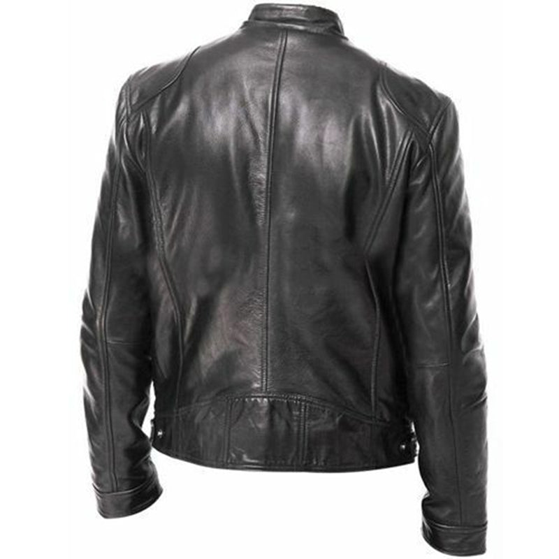PU Leather Jacket Slim Leather Jacket Pi-Mart