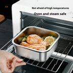 304 Stainless Steel Crisper Square Lunch Box With Handle Pi-Mart