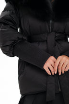 Amanda Genuine Fur Trim Down Fill Coat - SJB-DIAMOND ELITES