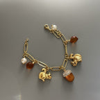 Squirrel Enamel Glazed Pinecone Orange Bracelet Pi-Mart
