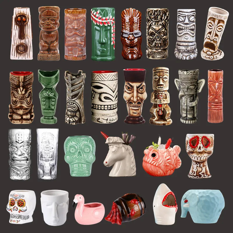 Hawaii Ceramic Tiki Mugs Pi-Mart