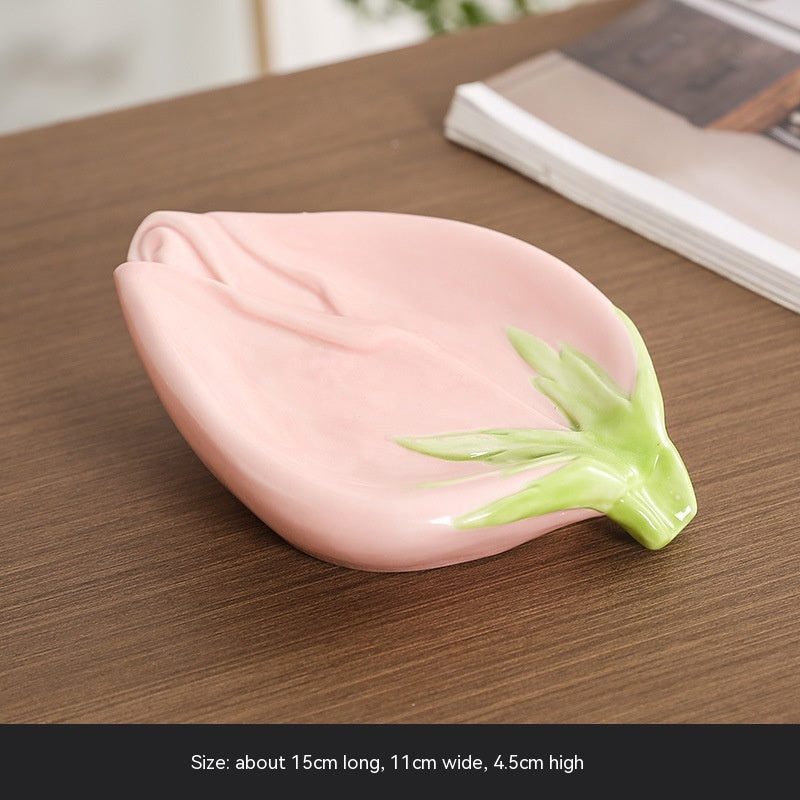 Rose Ceramic Soap Box Draining Household Pi-Mart