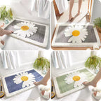 Home Bathroom Small Flower Anti-skid Foot Pad Absorbent Floor Mat Pi-Mart