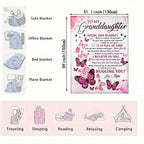 Soft Cozy Flannel Blanket - Butterfly Printed - A Perfect Holiday Gift for Granddaughter From Grandma!